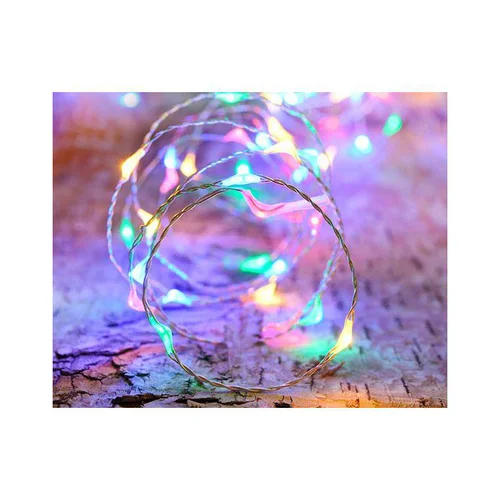 Guirlande solaire batterie remplaçable micro 100 LED coloris multicolore Blachere - 10 m