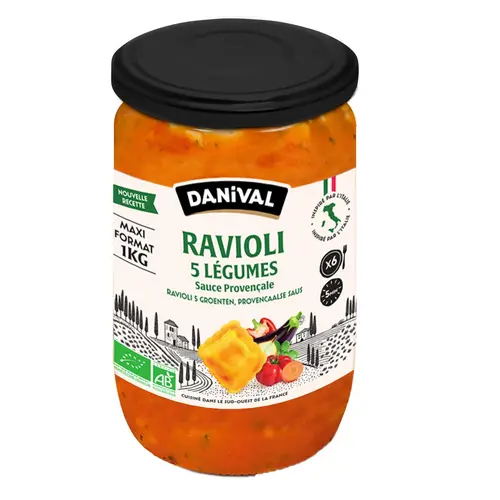 Raviolis bio aux 5 légumes maxi format - 1 kg