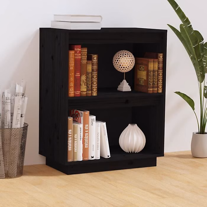 813823 vidaXL Armoire console Noir 60 × 34 × 75 cm Bois de pin solide
