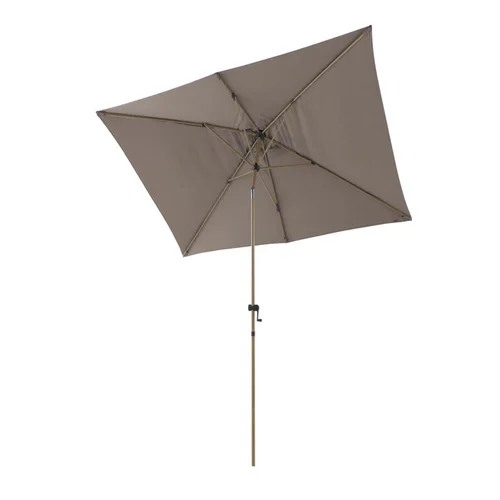 Parasol droit rectangulaire en aluminium coloris taupe - 200 x 300 cm