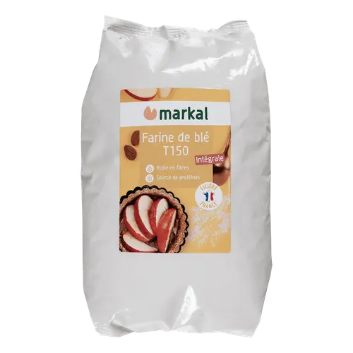 Farine de blé intégrale T150 bio en sachet de 1 kg