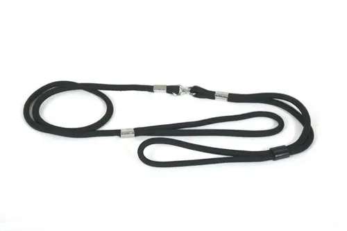 Laisse pour chien en nylon coloris noir présentation aux concours canins Martin Sellier - 120 x 0,7 cm