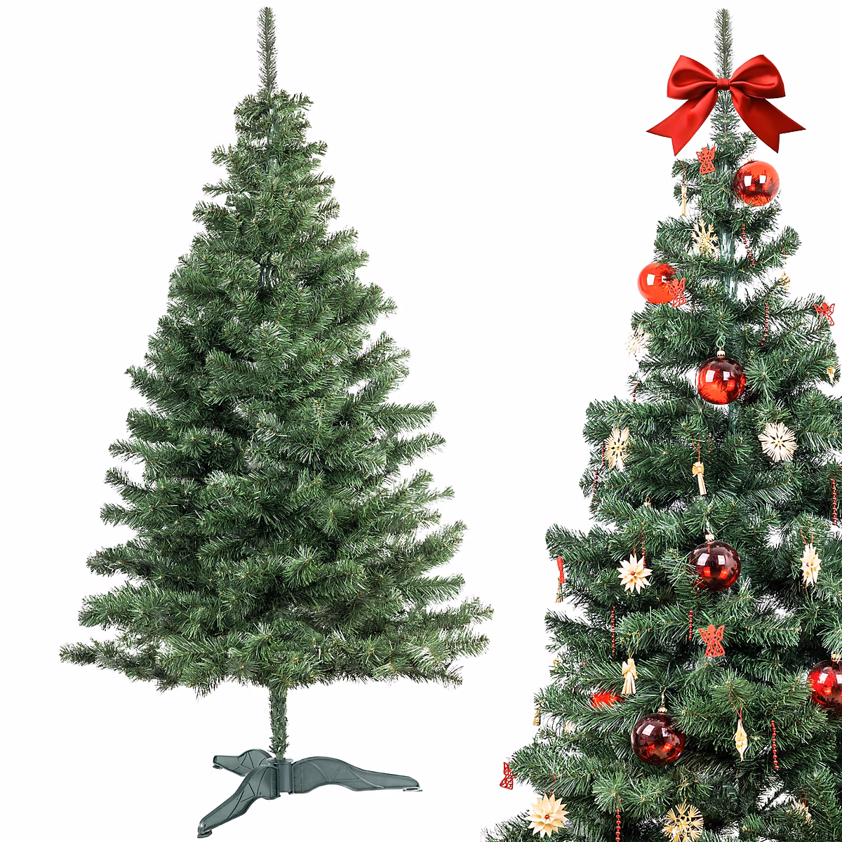 Creative Home Sapin de Noel Artificiel 220 cm – Decoration Noel Pliable, Support Stable à Branches Denses, Vert Foncé