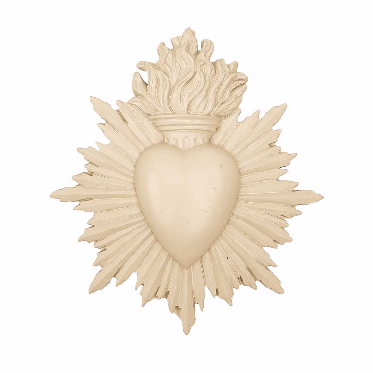 Coeur Ex – voto grand modèle beige