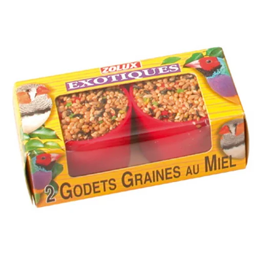 Godets pour oiseaux exotiques au miel Zolux - x 2