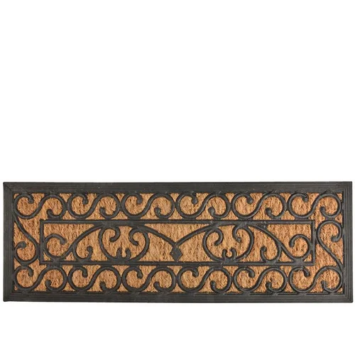 Tapis en fibre de coco et caoutchouc noir Classique - 75,5 x 25,2 x 1 cm