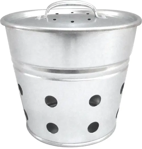 Seau vermicomposteur à enterrer coloris gris en acier galvanisé - 5 L