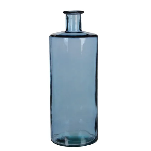 Bouteille en verre bleu Guan - Ø 15 x H 40 cm