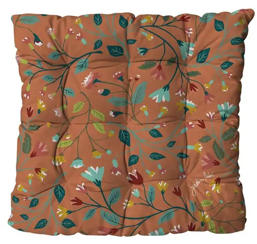 Assise de fauteuil matelassée en polyester/coton coloris terra Cap Apolline - 46 x 46 x 9 cm