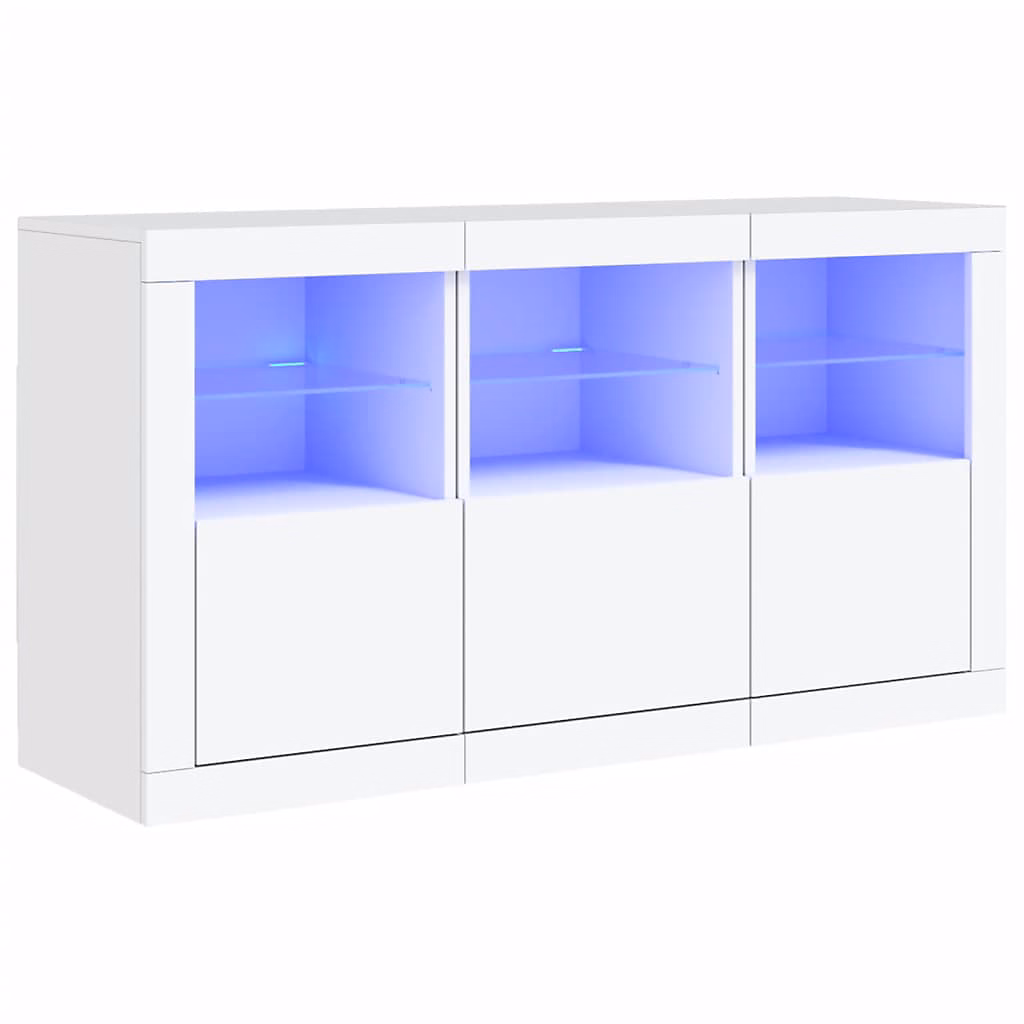 Buffet avec lumières LED blanc 123 × 37 × 67 cm vidaXL