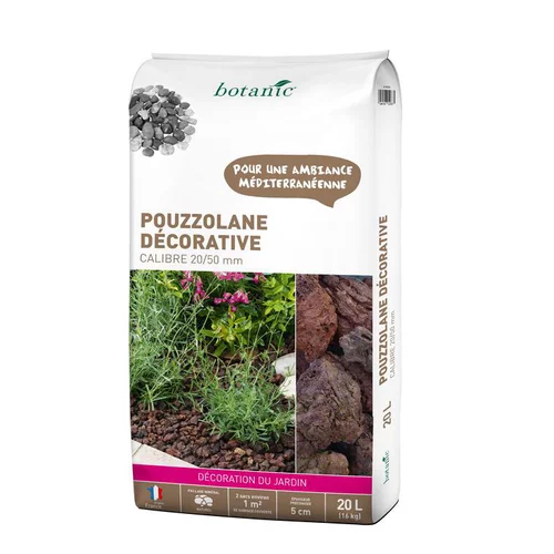 Pouzzolane rouge pour jardin de calibre 20 à 50 mm en sac de 20 L
