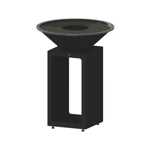 Brasero B.B.O.68 pour 10 personnes coloris noir en acier brut Oyat - Ø 68 cm