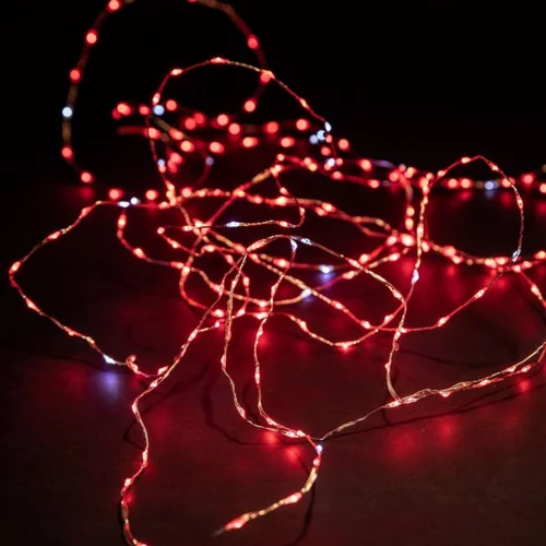 Guirlande lumineuse micro LED à lumière fixe rouge - 9 m