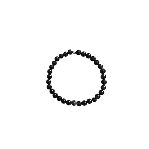 Bracelet obsidienne dorée 4mm