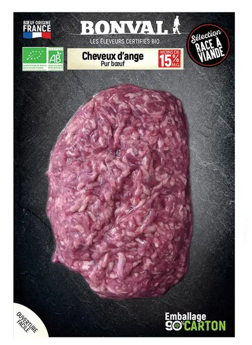 Cheveux d’ange pur bœuf sous vide 15% MG Bonval - 350 g