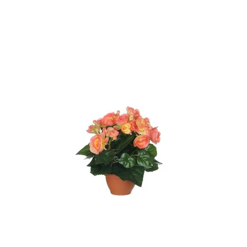 Bégonia saumon artificiel en pot Campana Terra H 25 x Ø 20 cm