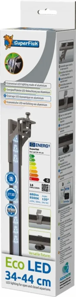 Rampe LED Eco pour aquarium, 34-44 cm, marque SUPERFISH