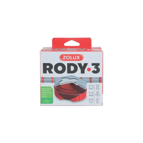 Maison de toilette pour les rongeurs en plastique coloris rouge Zolux Rody3 – 10,5 x 14,3 x 7 cm