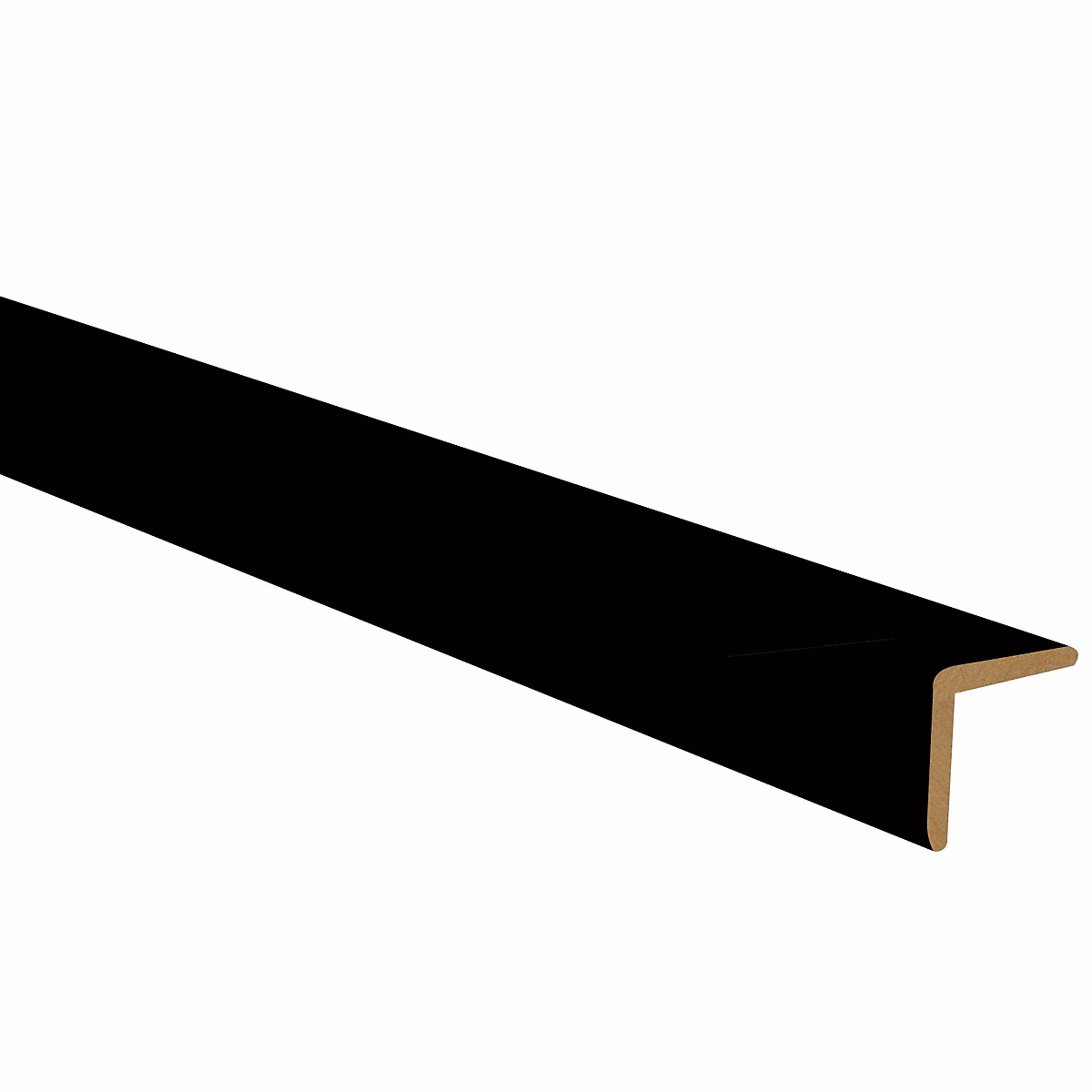 Baguette d'angle arrondi en MDF noir 23 × 23mm L.2 – 40m