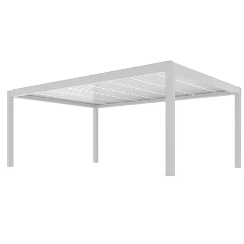 Pergola Summer autoportée motorisée coloris blanc en aluminium - 6 x 4 m