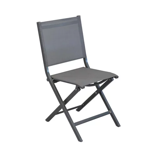 Chaise pliante en aluminium et toile textylène couleur grise Max - 90 cm