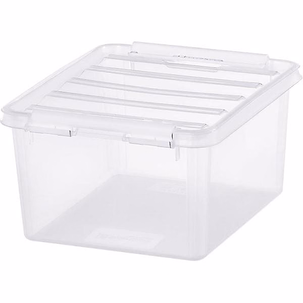 Boîte de rangement transparente avec couvercle 2 litres – Clips Blancs