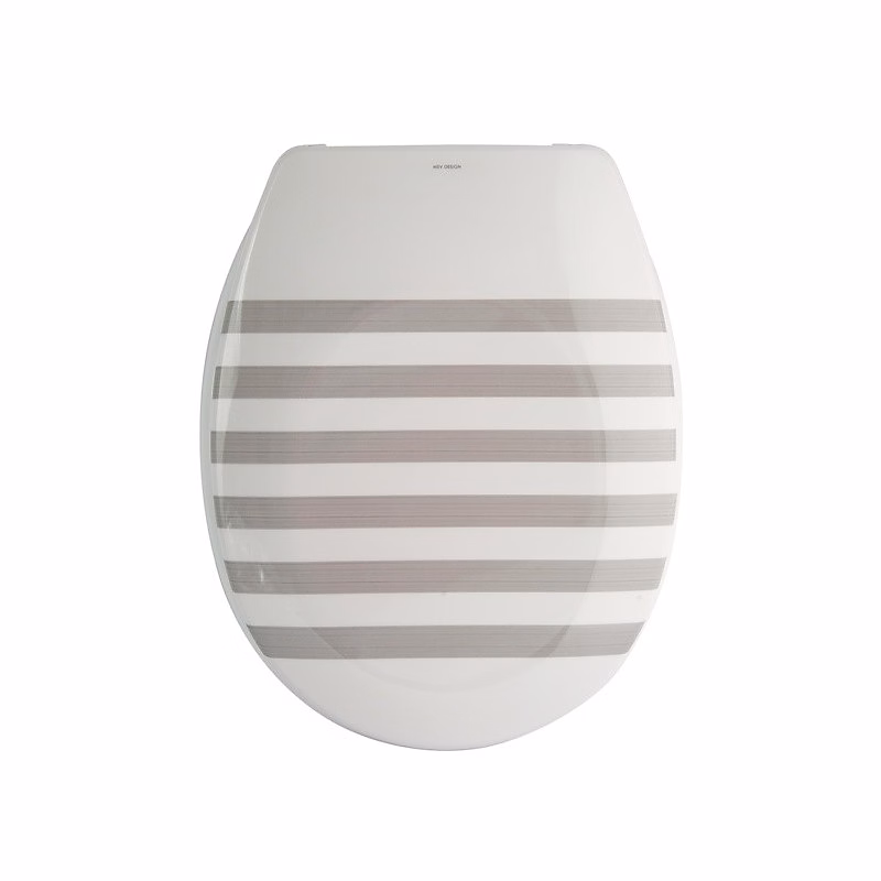 Abattant wc Thermo Dur SEAUVILLE Gris Blanc Charnières PS MSV – Réf. EYXTYJYTU4844039355