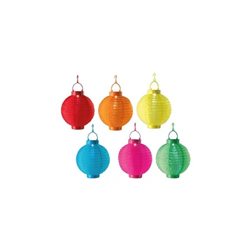 Lanterne ronde solaire à LED blanc froid 6 coloris assortis Ø 20 cm