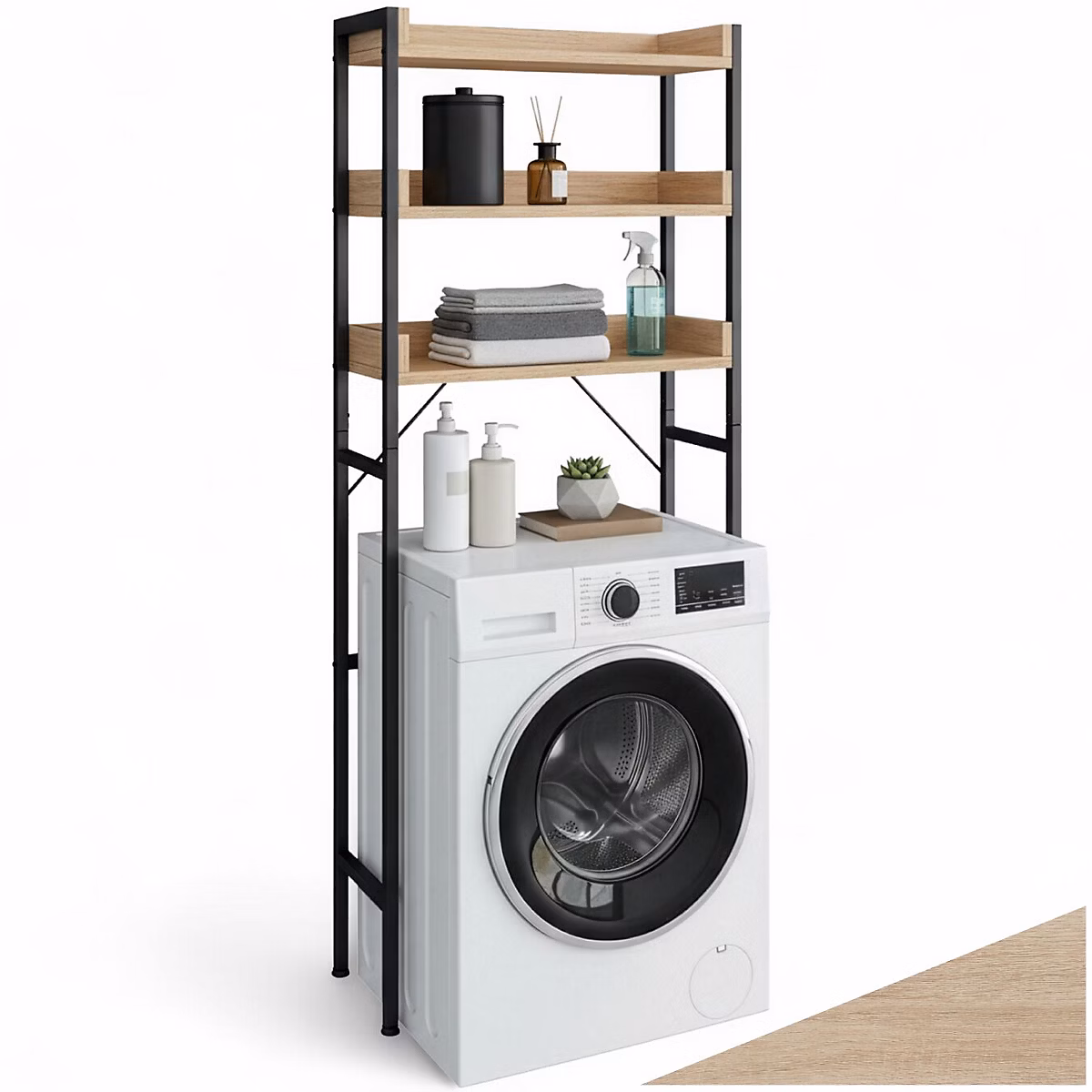 Étagère de salle de bain style industriel Bois clair industriel – Chêne Sonoma