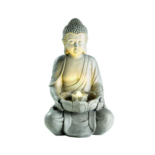 Fontaine LED avec statue de bouddha grise 34 x 42 x 71 cm