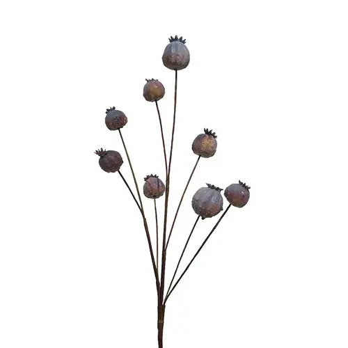 Tige de pavots pourpre en silicone Naturalys - 66 cm