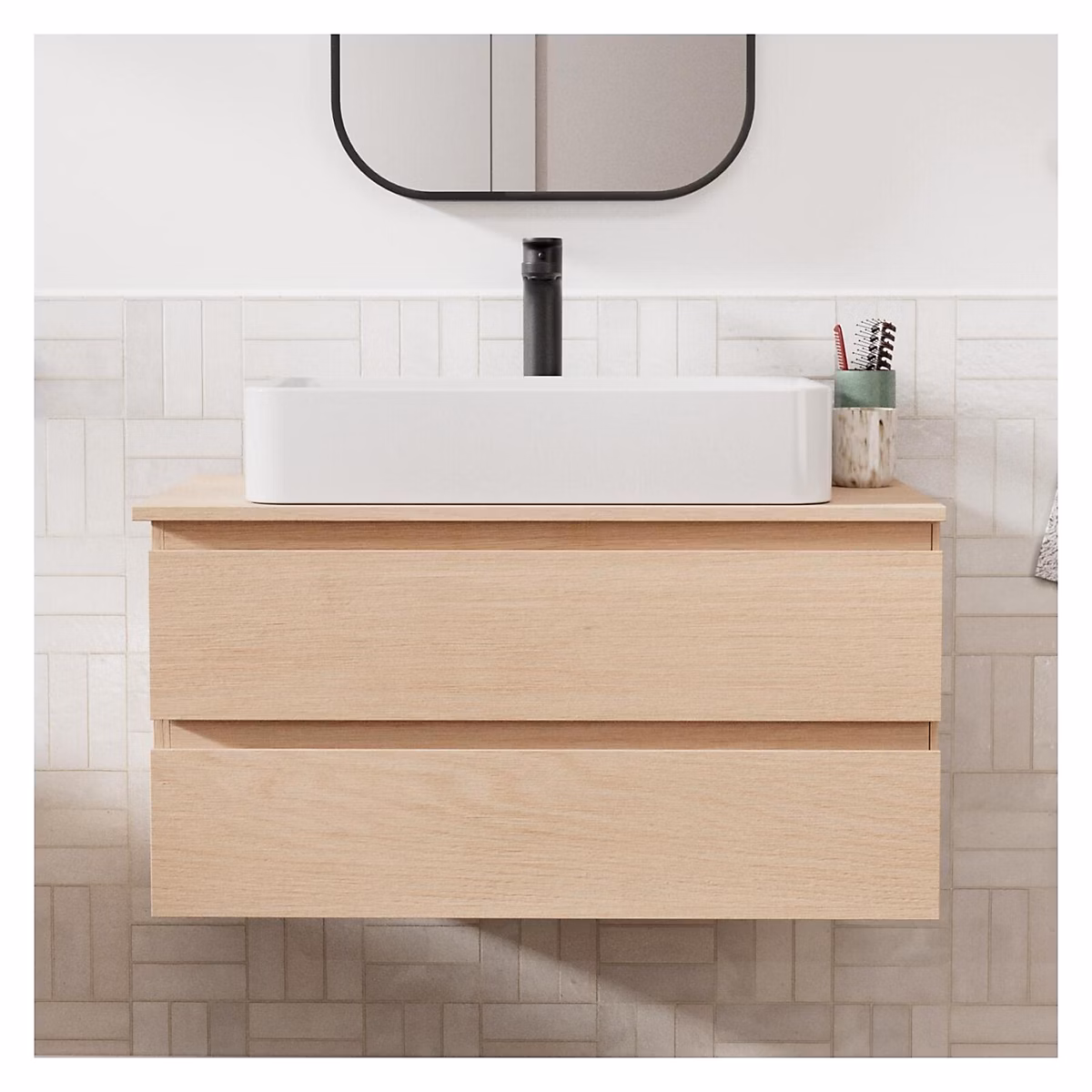 Ensemble meuble simple vasque SORRENTO 80 cm + vasque + robinet – Réf. FEAJFRJOZ0711261305