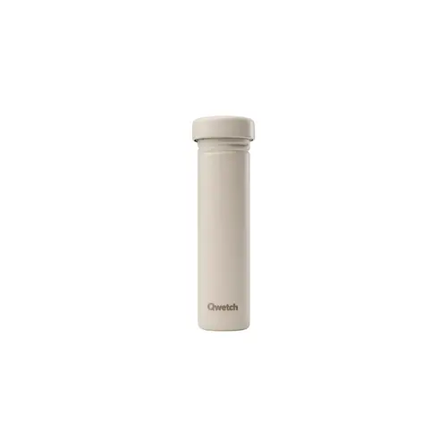 Tube de transport en inox coloris sable pour 12 pastilles Solid Drinks Qwetch
