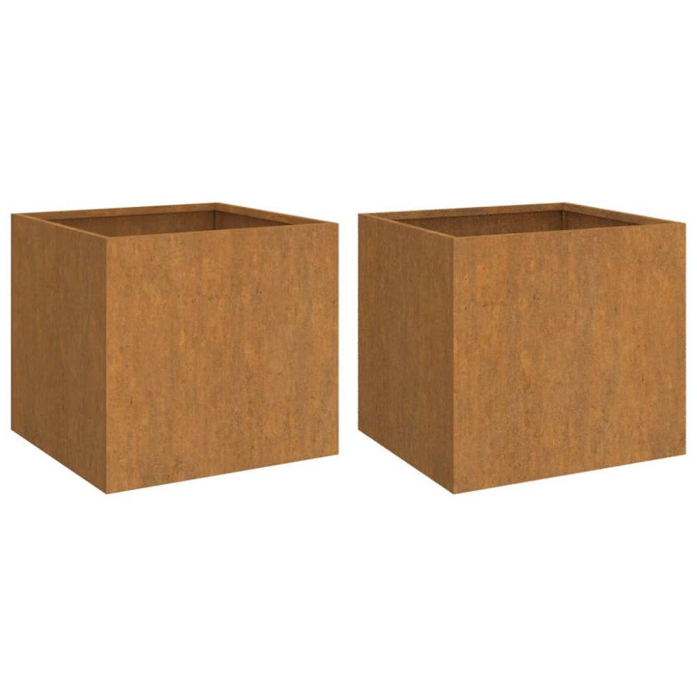 vidaXL Jardinières 2 pcs 42x40x39 cm acier corten – 2 pcs 39 cm