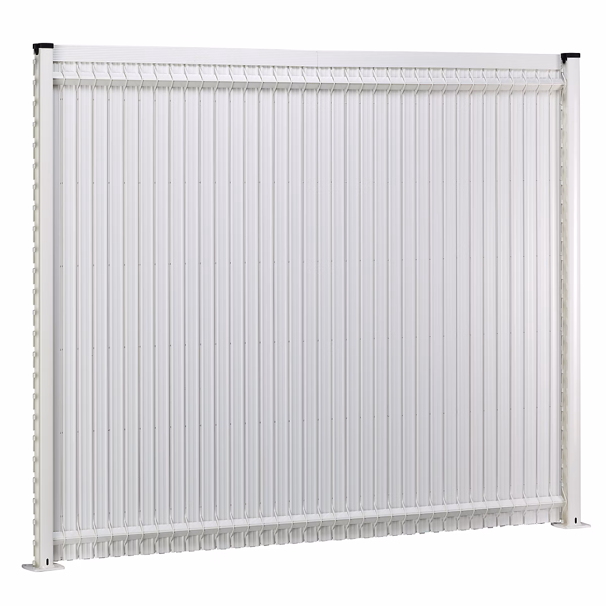 Grillage – Kit de lamelles occultantes PVC blanc H.173 cm