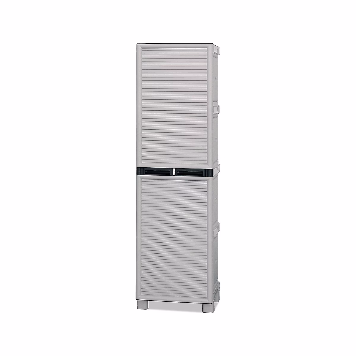 Armoire d'extérieur Dberuatt | Armoire d'extérieur 1 porte – Armoire de buanderie – 50x39h172 cm – Gris clair et noir