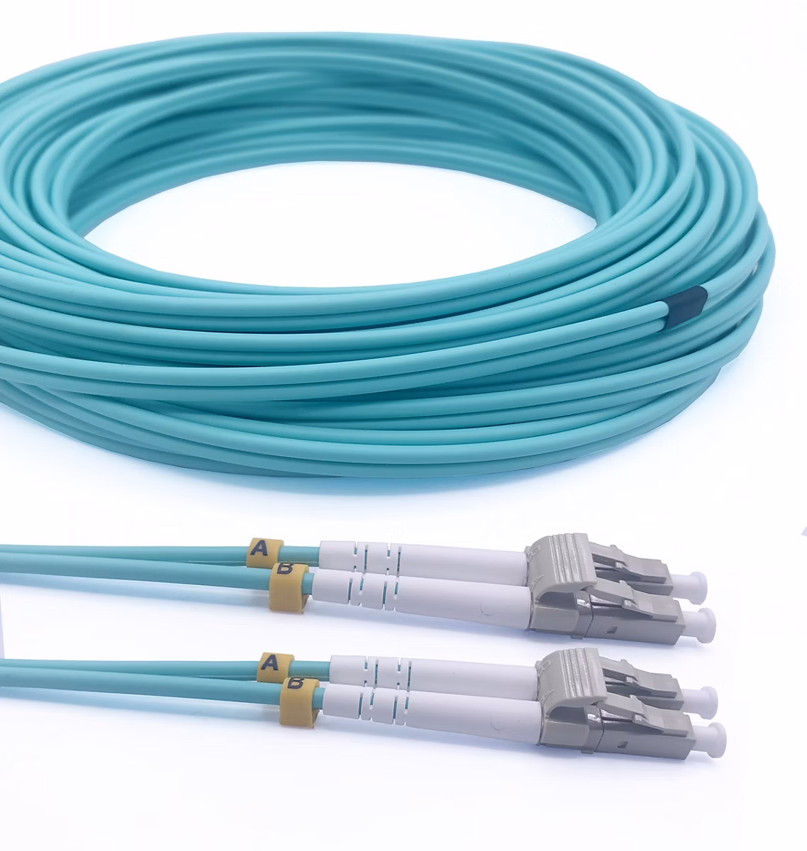 Elfcam – 7m Câble Fibre Optique Duplex LC/UPC à LC/UPC OM3 10Gb, 50/125um, LSZH, Haute Qualité