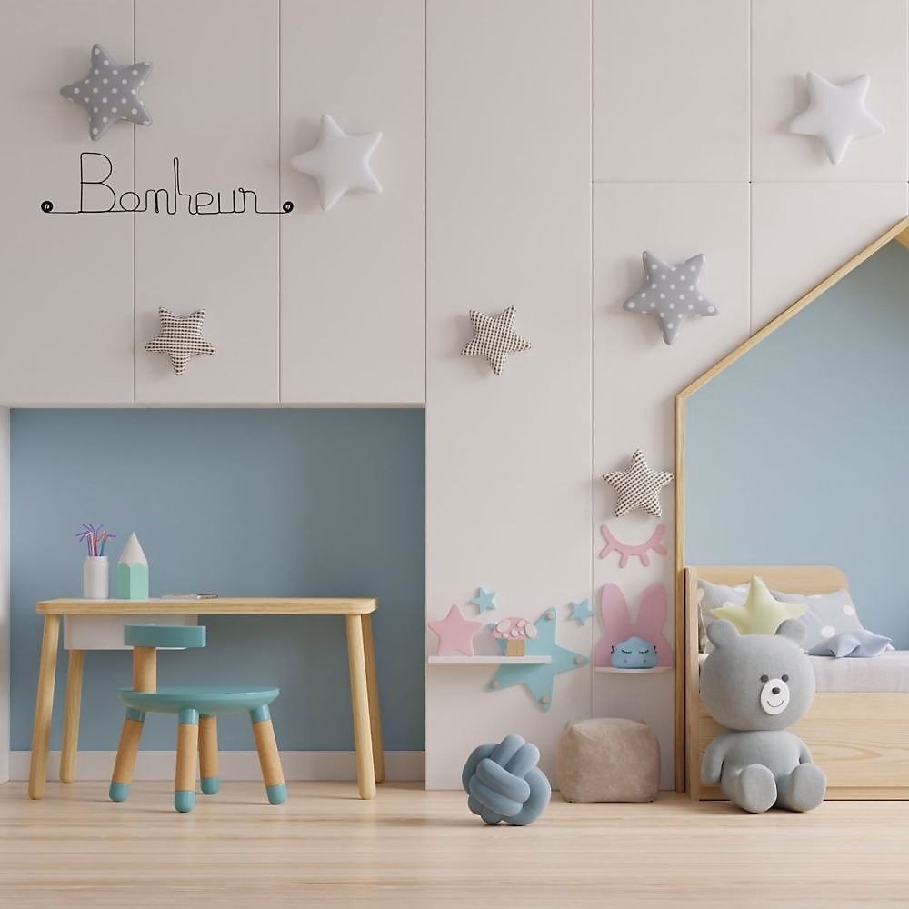 Bonheur – Sculpture fil de fer 30-40 cm, Bijoux de mur