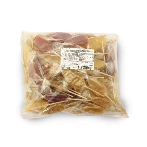 Sucettes au miel et aux fruits bio en sachet de 10 g