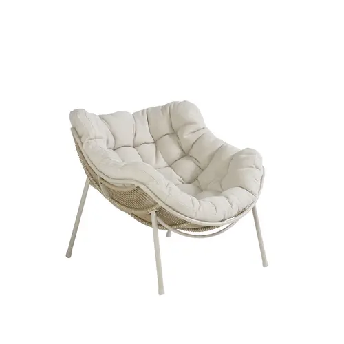 Fauteuil relaxant coloris beige en acier Cocoon II - 114 x 96 x 83 cm