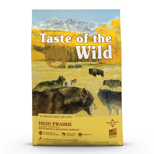Croquettes pour chien adulte sans céréales bison et gibier rôti Taste of the Wild High Prairie - 5,6 kg