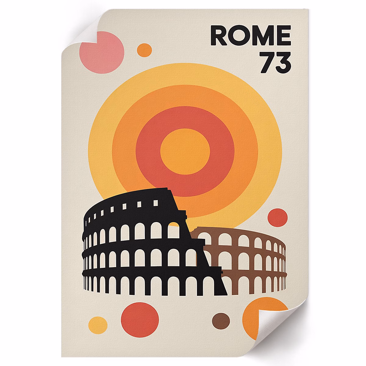 Affiche ArtPrintCave 21 × 29 – 7 cm (A4) Rome Rétro, Urban Shape 1 pc