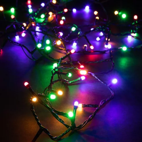 Guirlande lumineuse LED à lumière animée multicolore blanc pur - 6 m