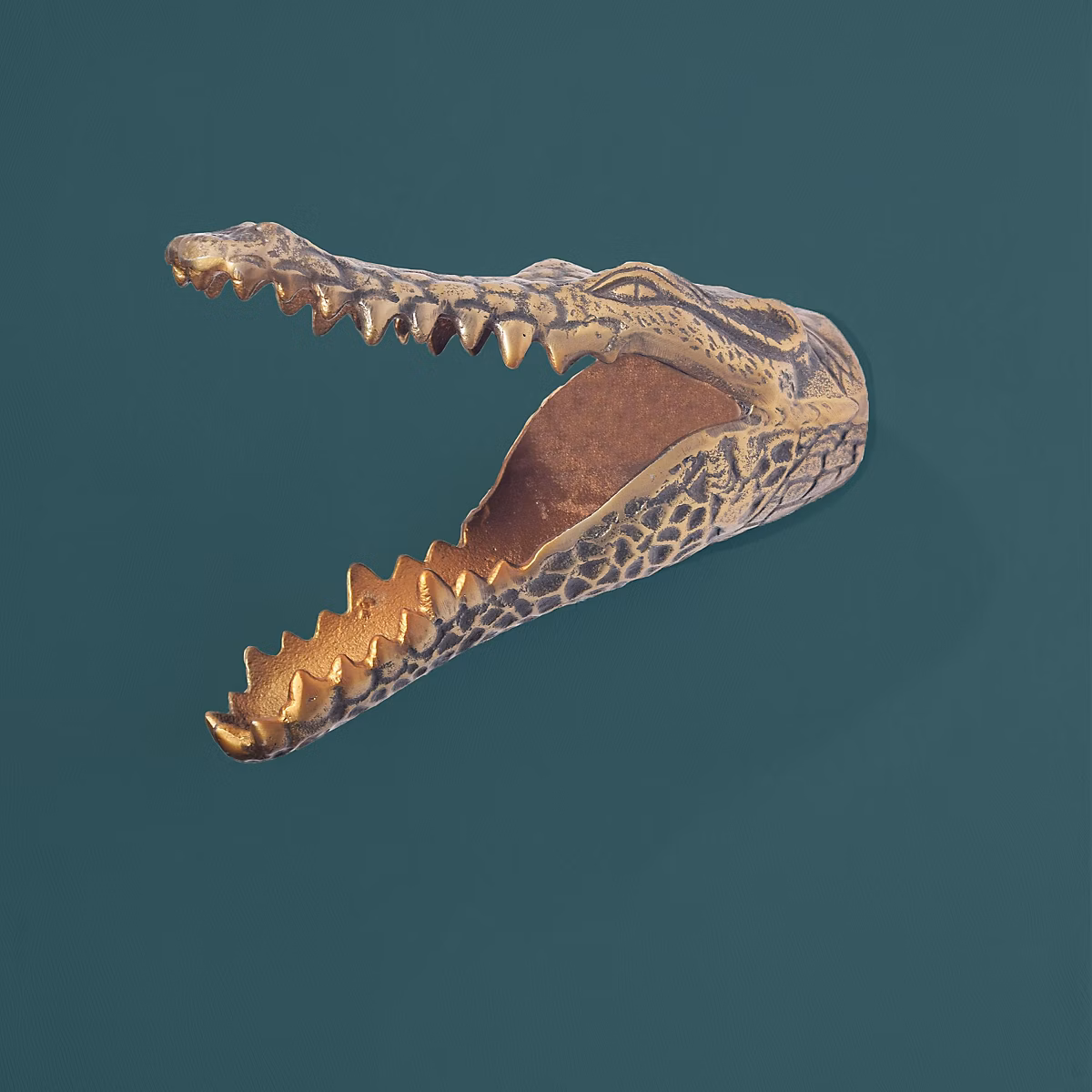 Décoration murale Crocodile Aluminium 31 cm Objet mural doré motif animal moderne FineBuy – Réf. HNTYXQJTR4241895360