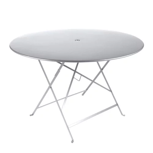 Table ronde pliante Bistro Fermob en acier coloris blanc coton Ø 117 cm