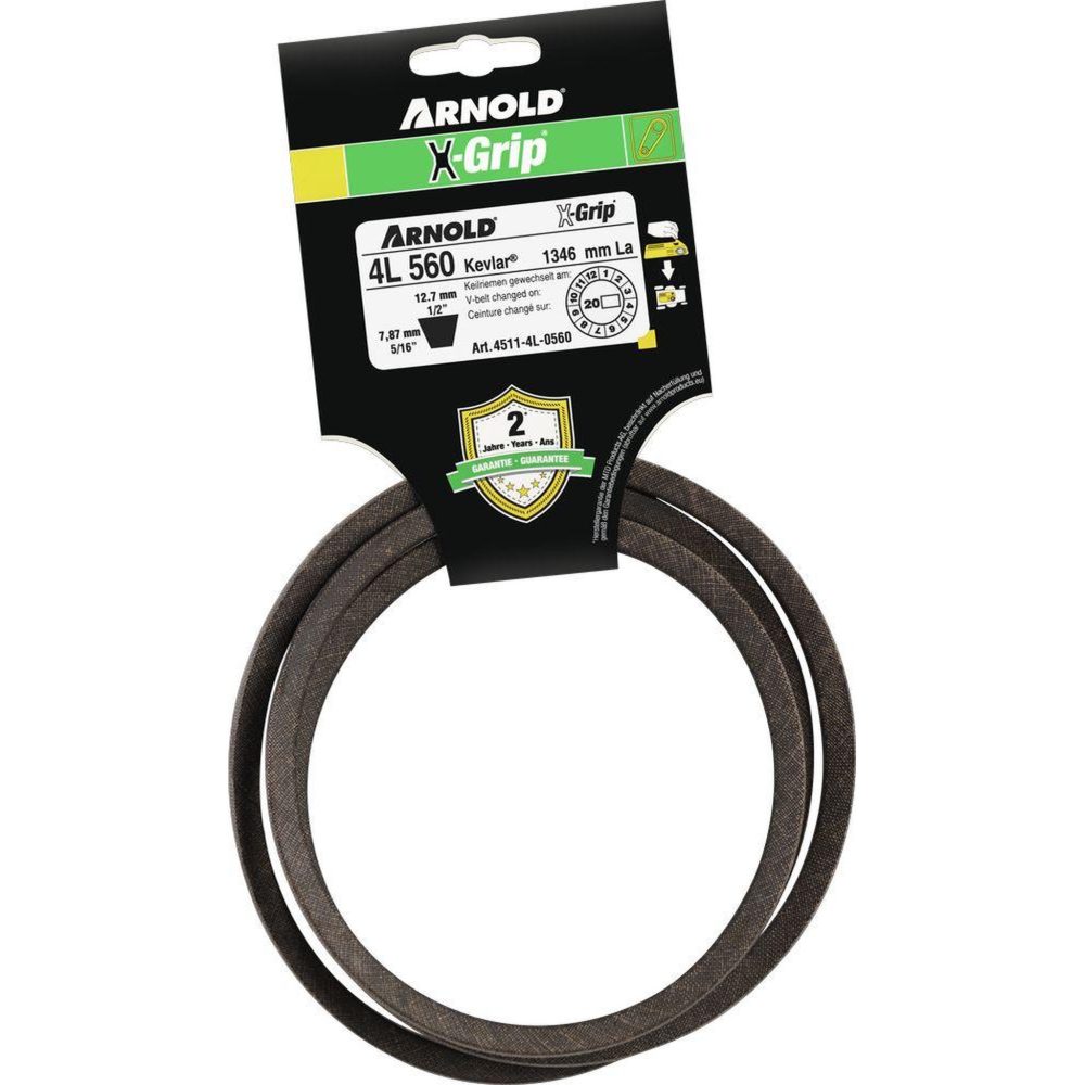 ARNOLD Courroie trapézoïdale x-grip v de type 4l560 – Matériel de jardin