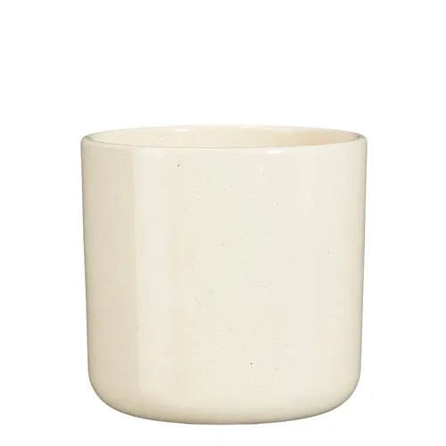 Pot rond coloris beige en céramique Fedor Mica Decorations - 15 x Ø 17 cm