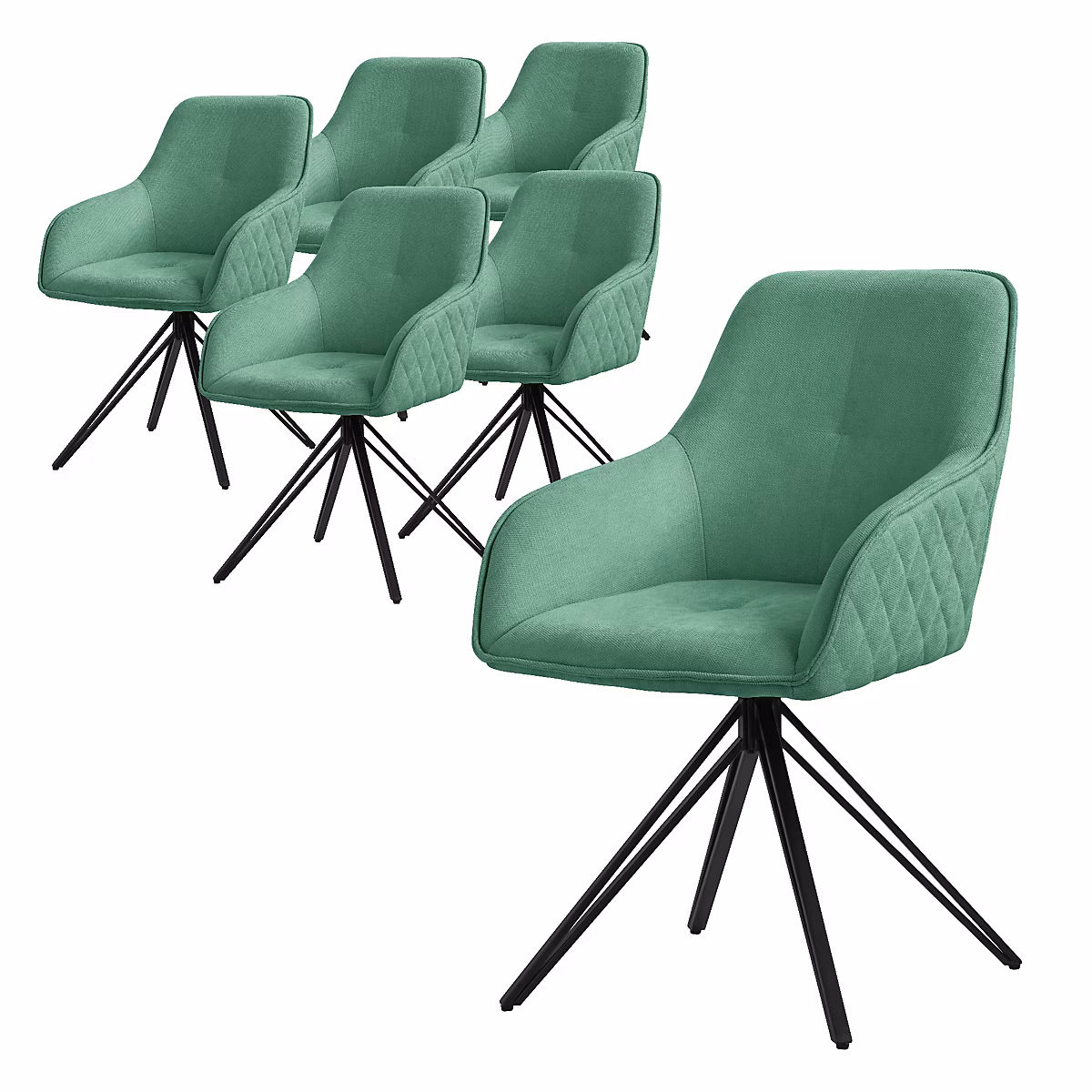 6x Chaise de salle à manger vieux rose pivotante fauteuil rembourrée salon – Réf. OHJIPPLAL2465480165