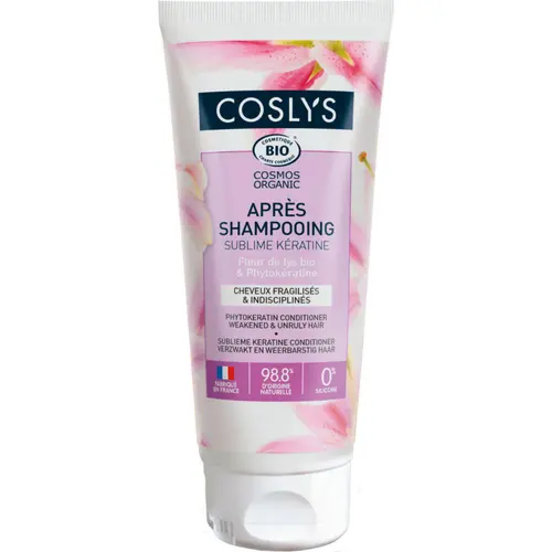 Après-shampooing kératine bio Coslys cheveux fragilisés - 200 ml