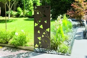 Écran décoratif en métal coloris gris taupe Nortène panel n°4 - 60 x 150 cm